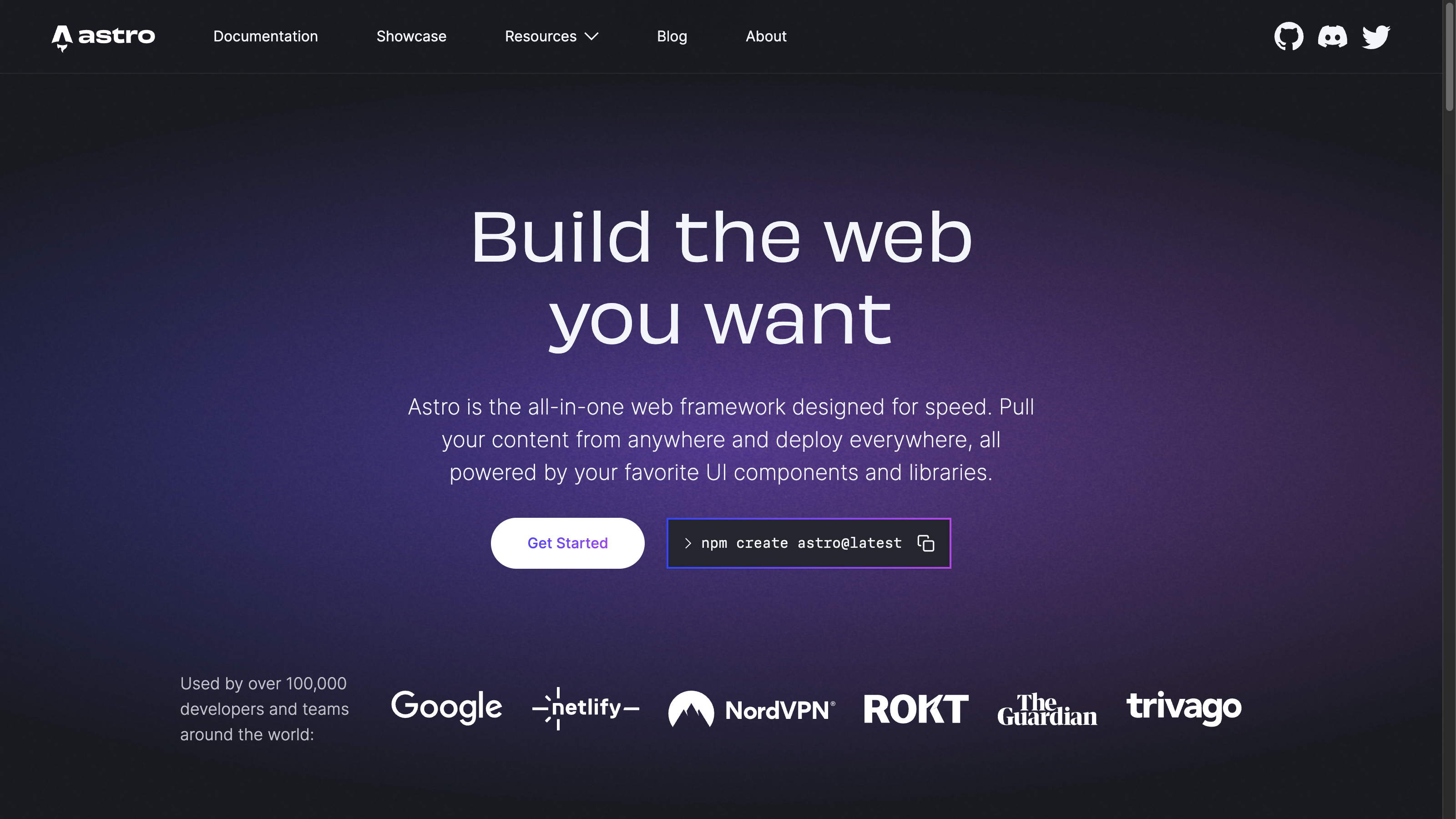 Astro landing page
