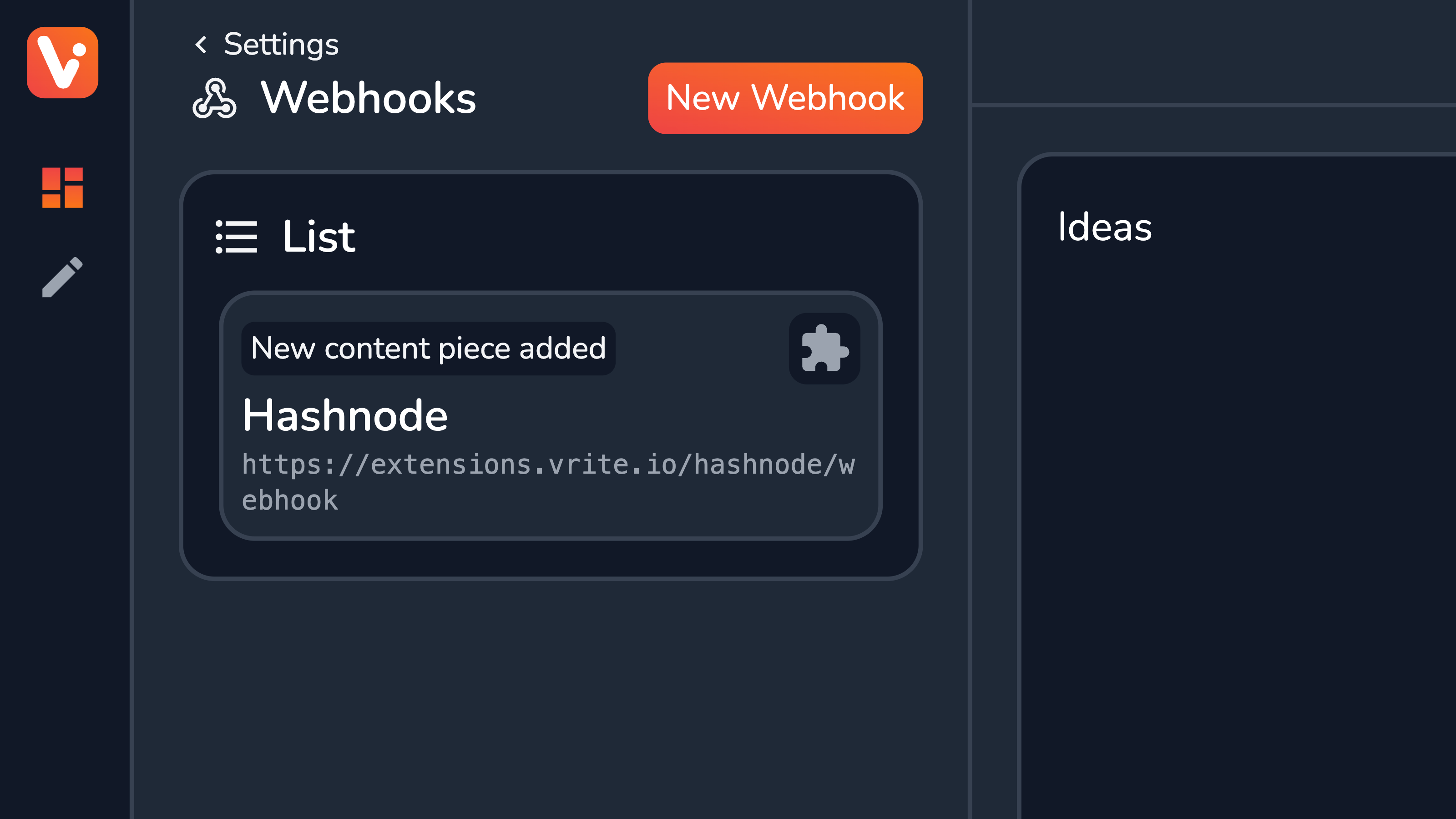 Webhook added by Hashnode Extension