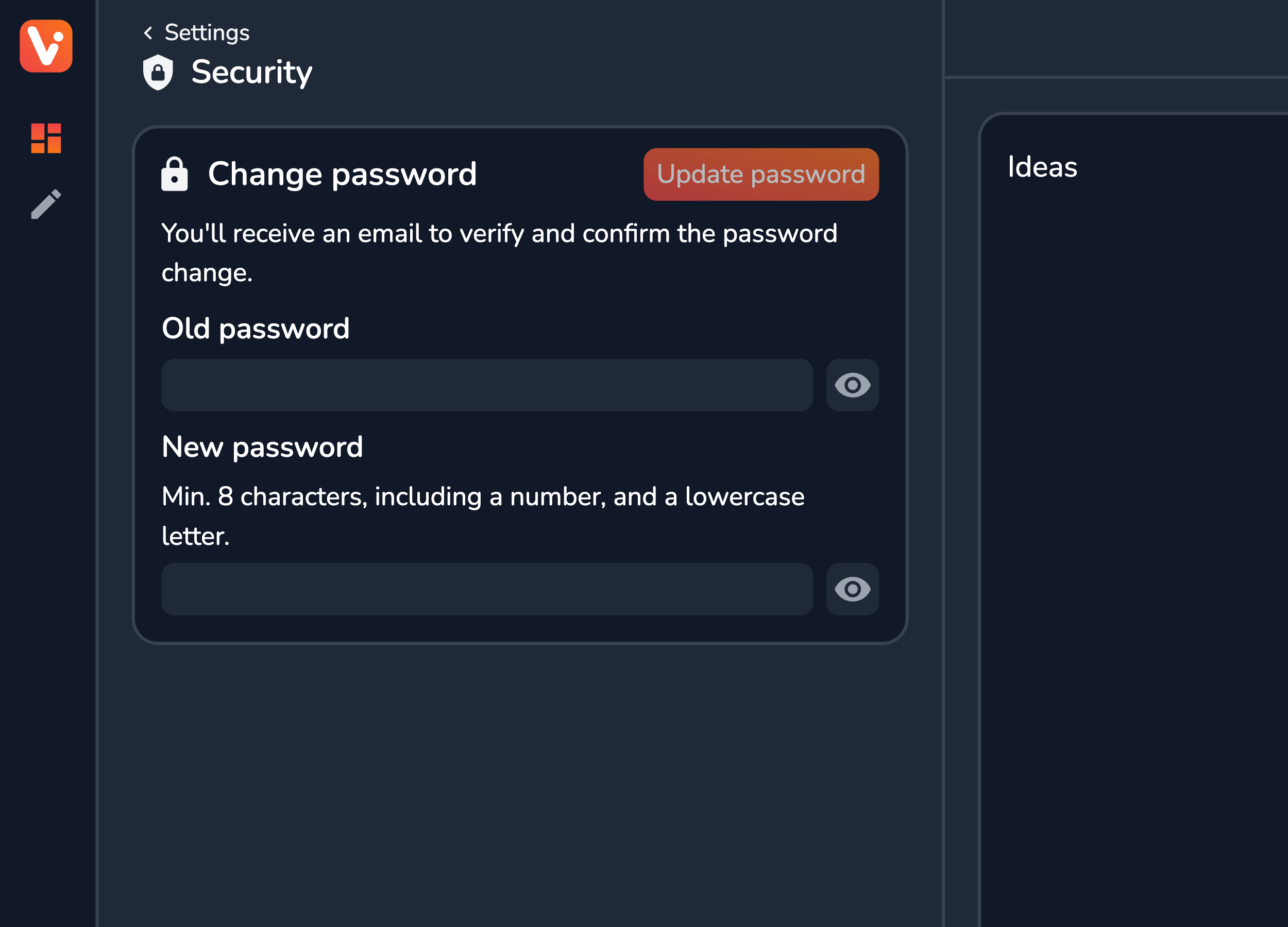 The Security settings