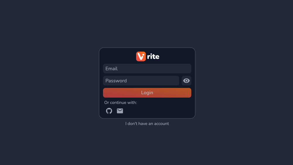Vrite sign-in page