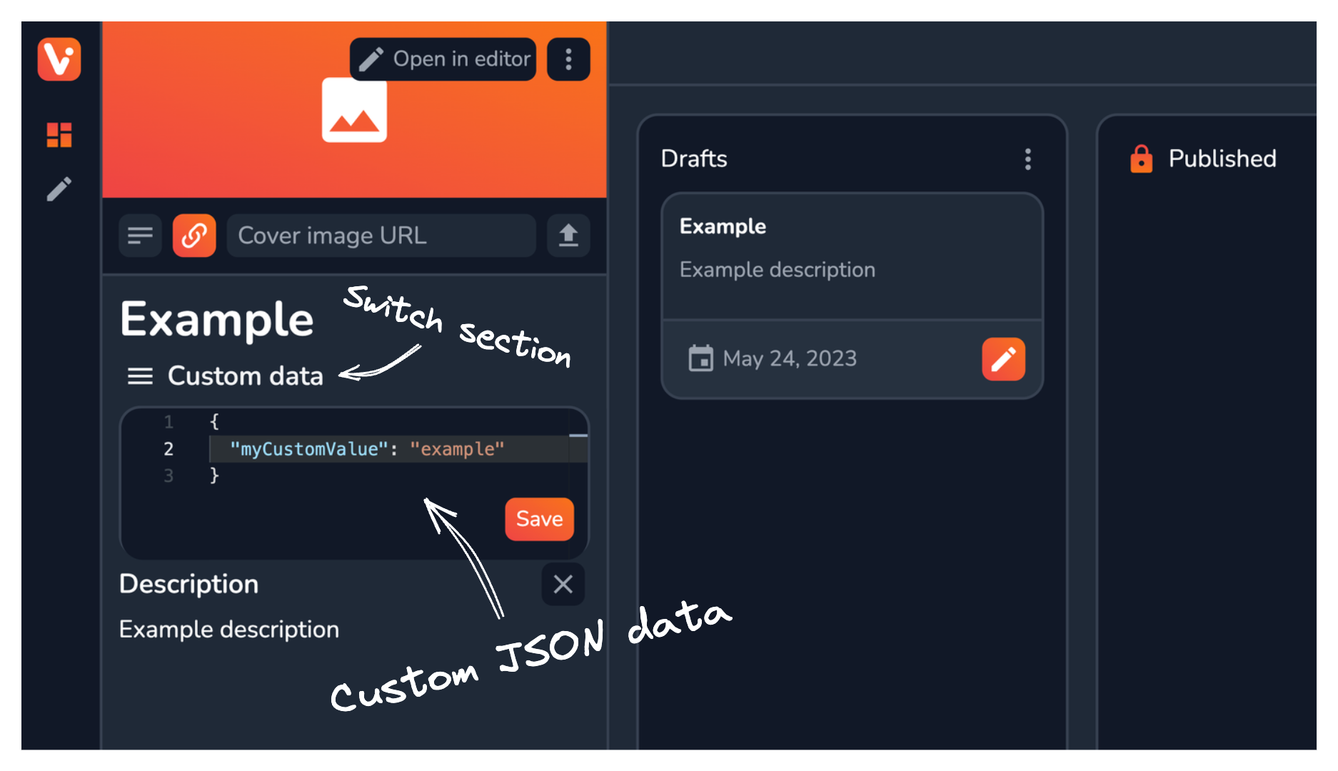 Custom data section