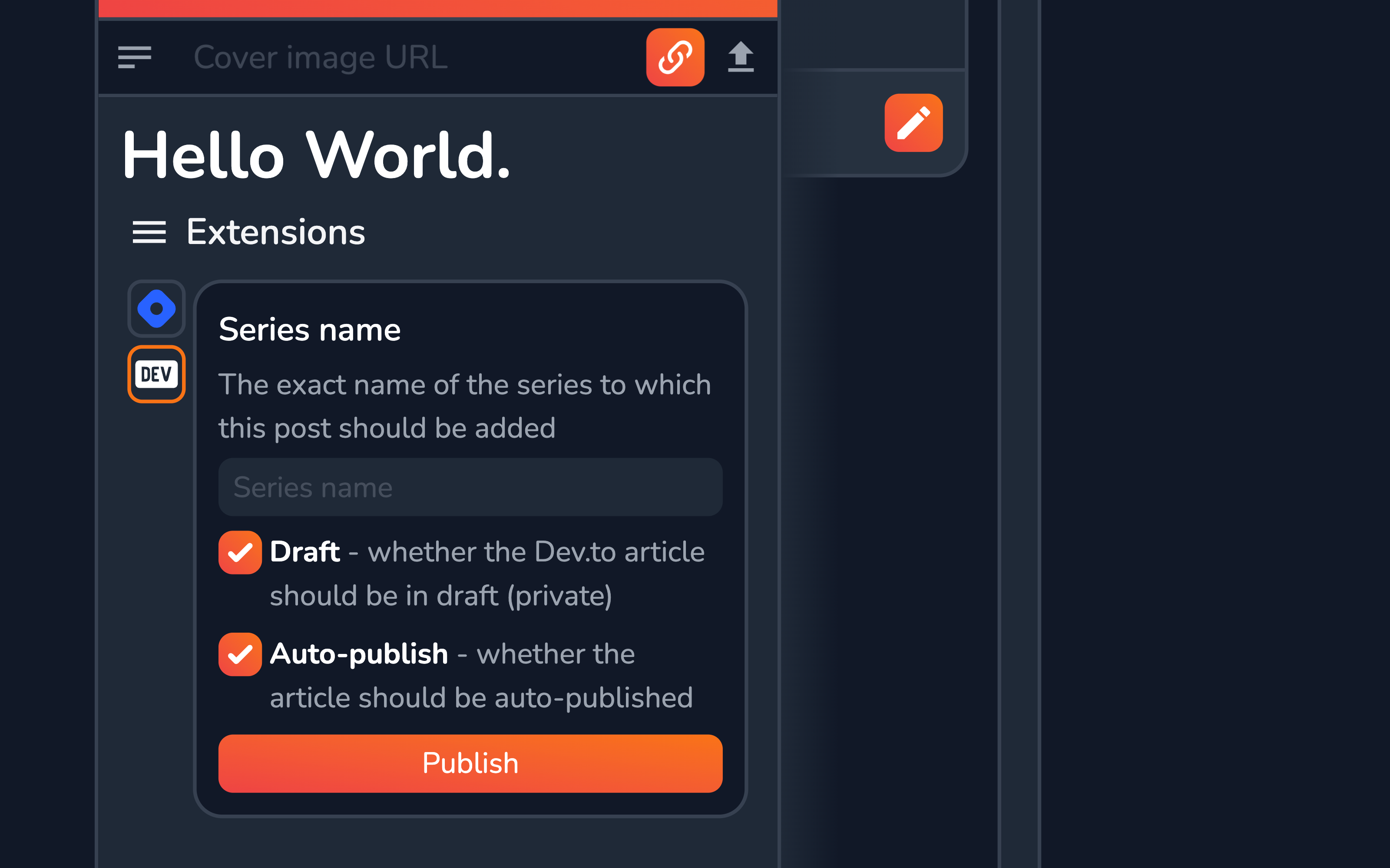 Dev.to extension's Content Piece View